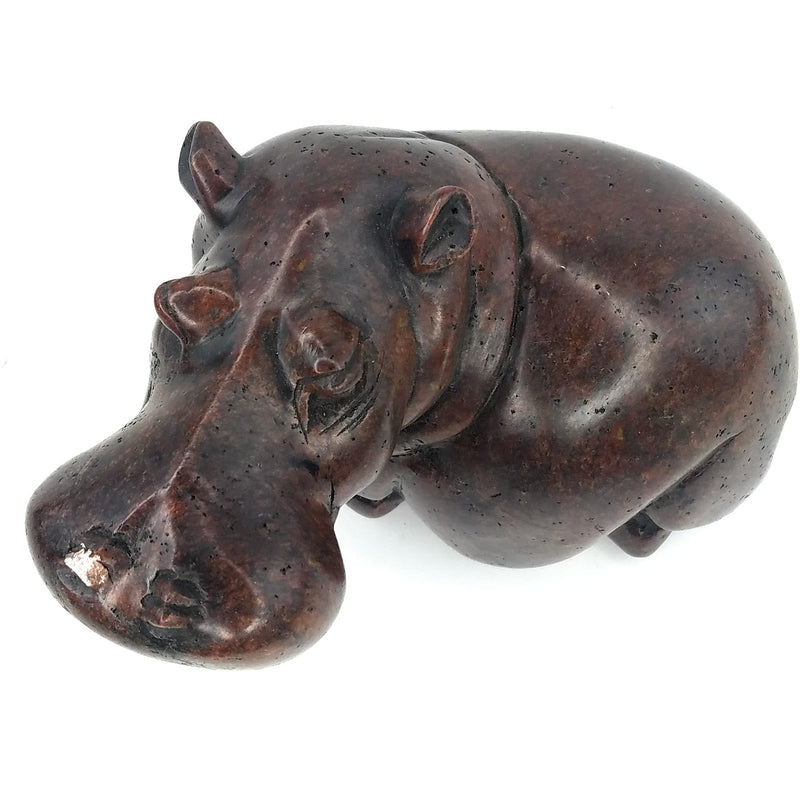 Resting Hippo Hand Carved In Zimbabwe