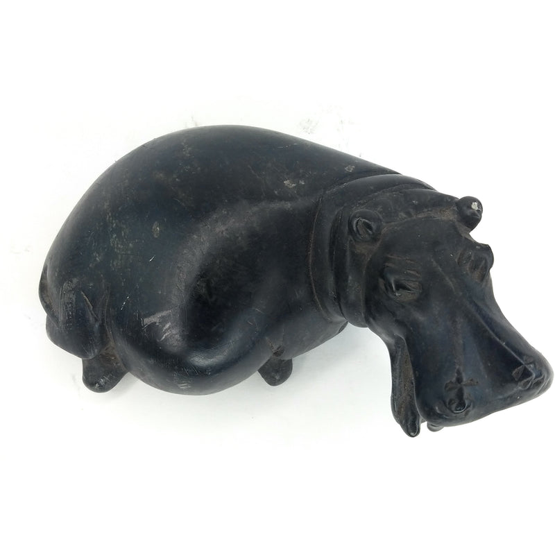 Resting Hippo Hand Carved In Zimbabwe