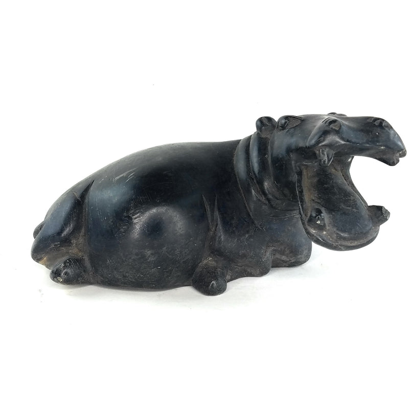 Resting Hippo Hand Carved In Zimbabwe
