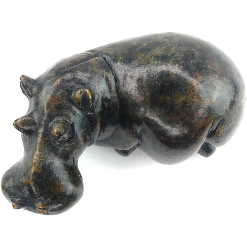Resting Hippo Hand Carved In Zimbabwe