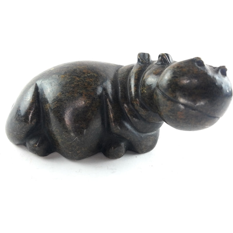 Resting Hippo Hand Carved In Zimbabwe