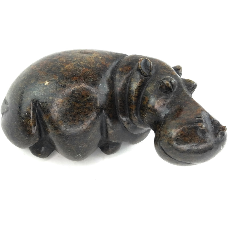 Resting Hippo Hand Carved In Zimbabwe