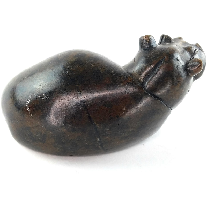 Resting Hippo Hand Carved In Zimbabwe