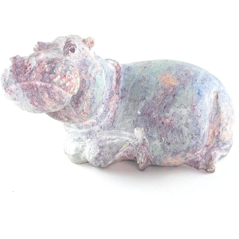 Resting Hippo Hand Carved In Zimbabwe