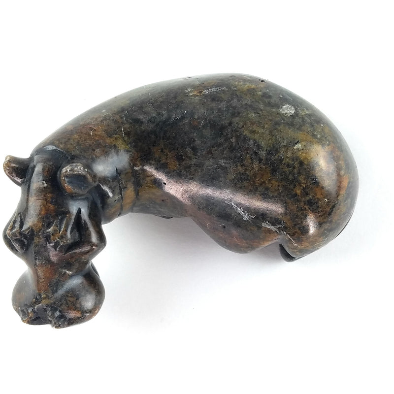 Resting Hippo Hand Carved In Zimbabwe