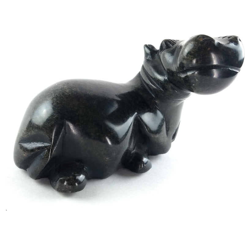 Resting Hippo Hand Carved In Zimbabwe