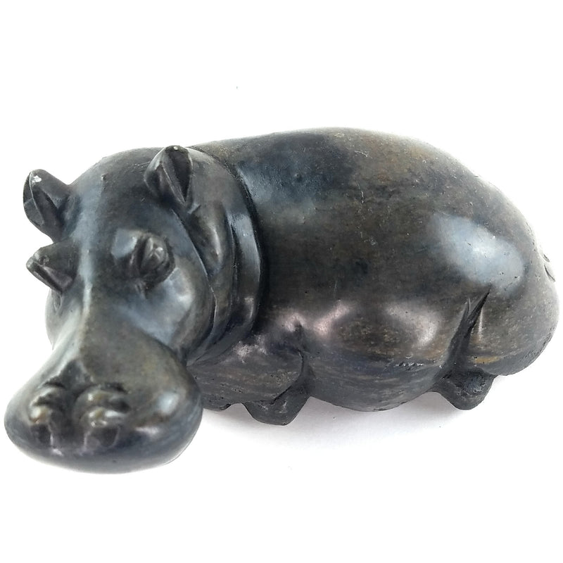 Resting Hippo Hand Carved In Zimbabwe