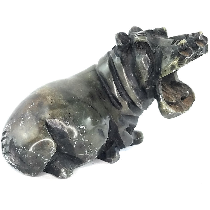 Resting Hippo Hand Carved In Zimbabwe