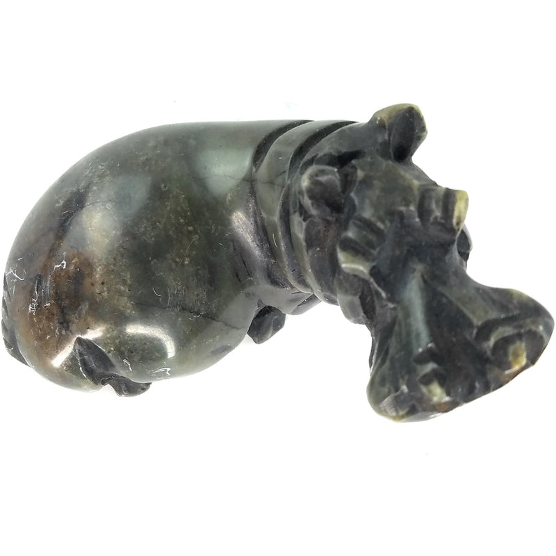 Resting Hippo Hand Carved In Zimbabwe