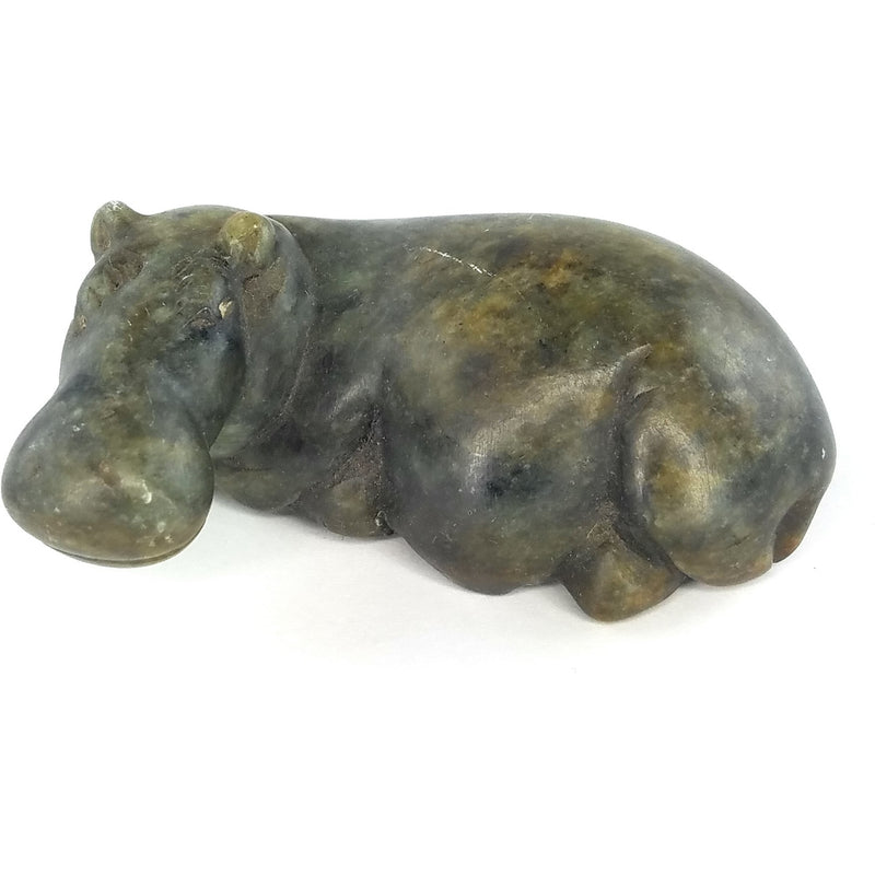 Resting Hippo Hand Carved In Zimbabwe