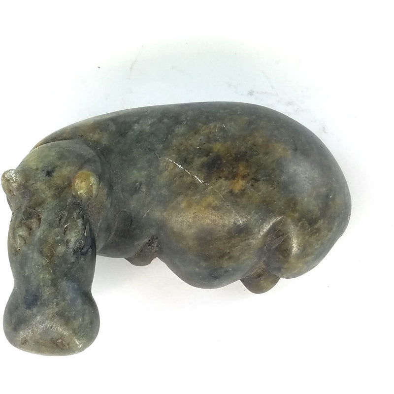 Resting Hippo Hand Carved In Zimbabwe