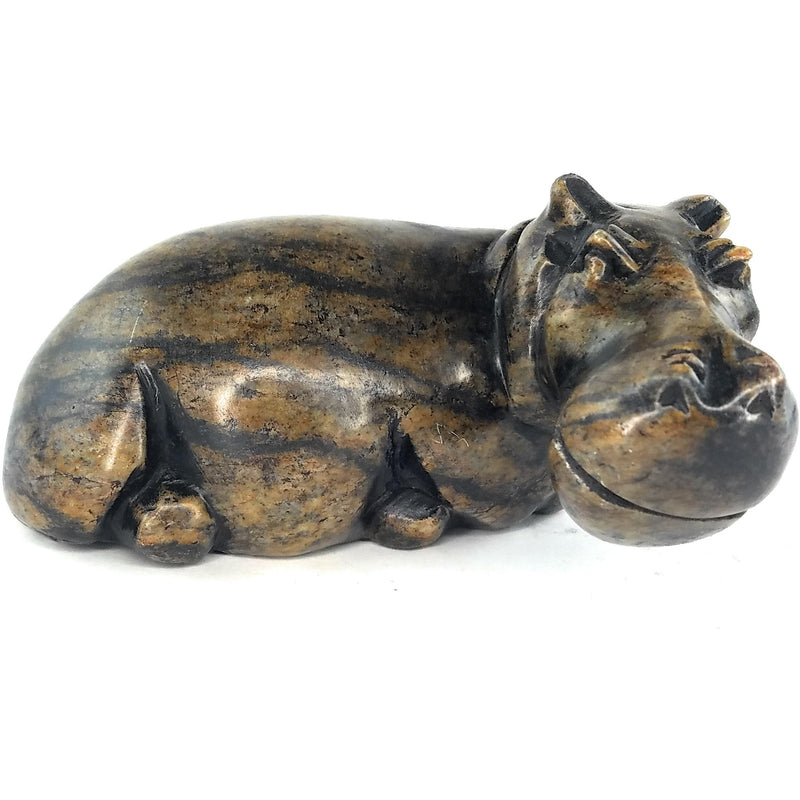 Resting Hippo Hand Carved In Zimbabwe