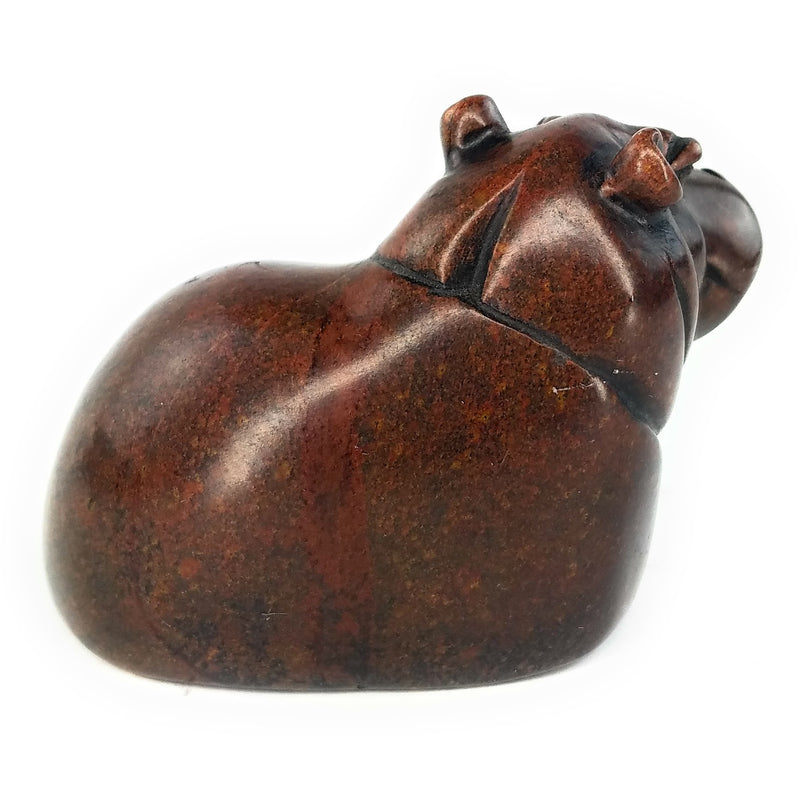 Resting Hippo Hand Carved In Zimbabwe