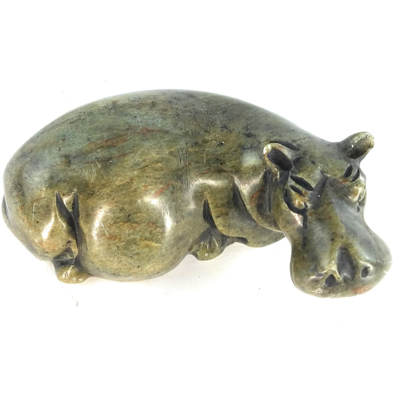 Resting Hippo Hand Carved In Zimbabwe