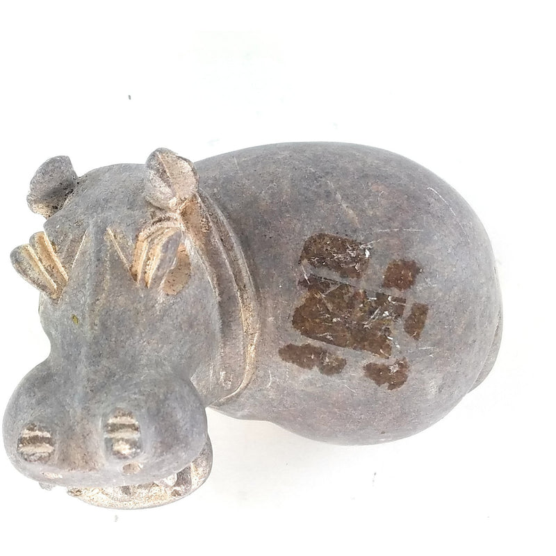 Resting Hippo Hand Carved In Zimbabwe