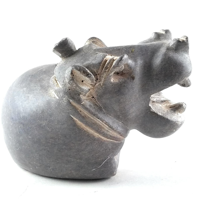 Resting Hippo Hand Carved In Zimbabwe