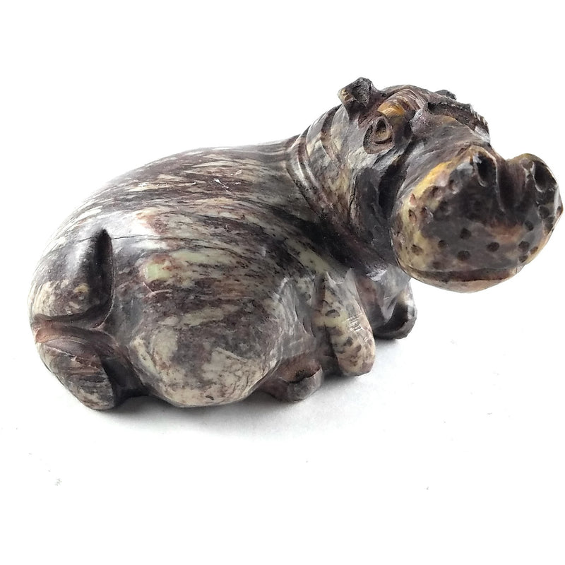 Resting Hippo Hand Carved In Zimbabwe