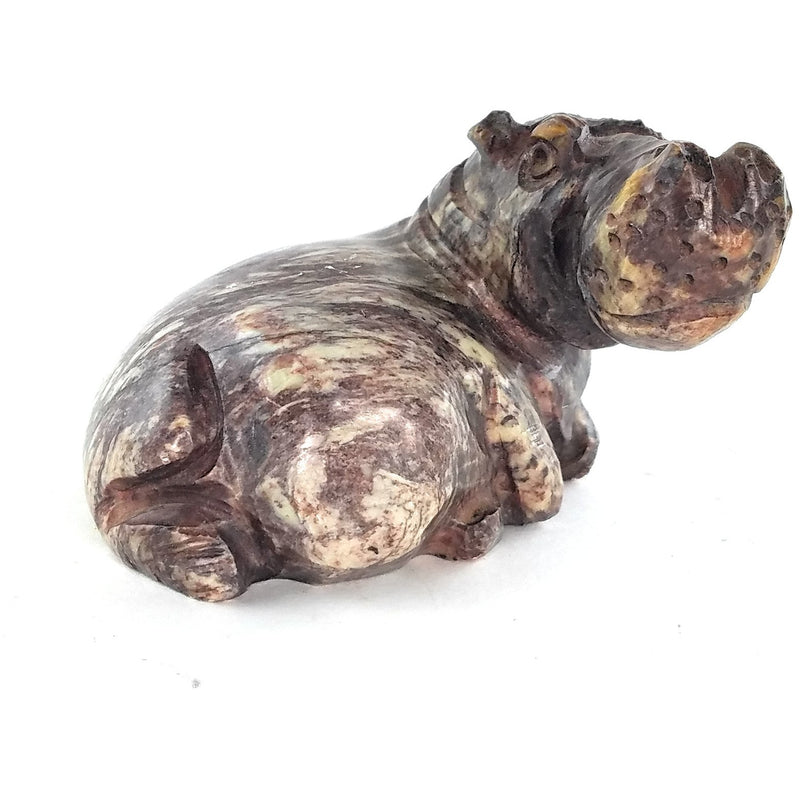 Resting Hippo Hand Carved In Zimbabwe