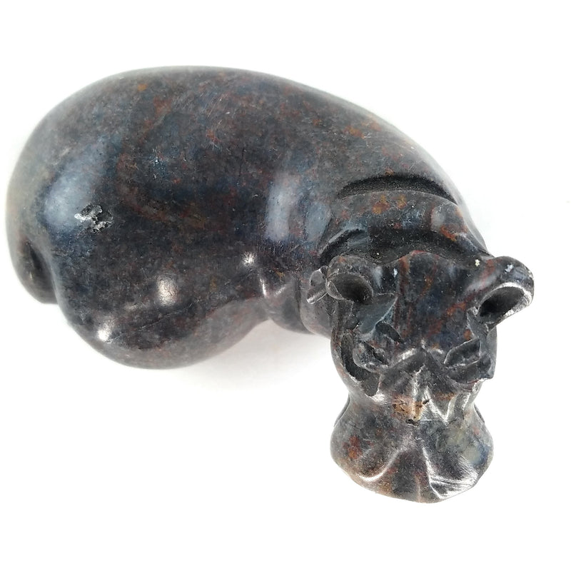 Resting Hippo Hand Carved In Zimbabwe