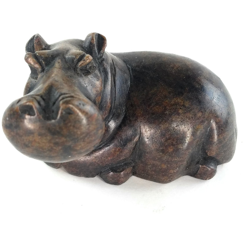 Resting Hippo Hand Carved In Zimbabwe