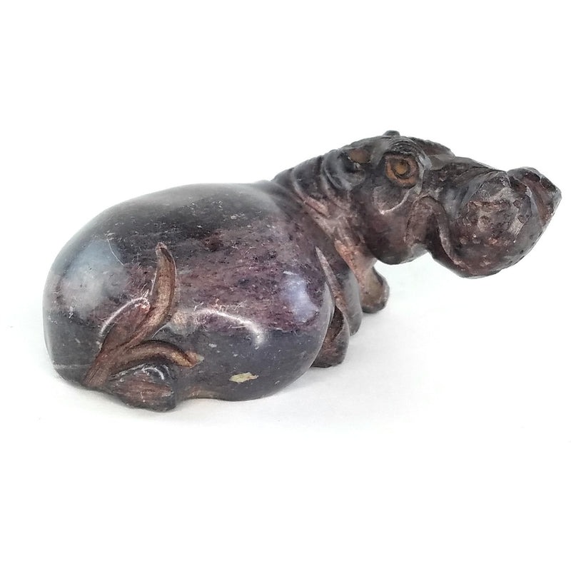 Resting Hippo Hand Carved In Zimbabwe