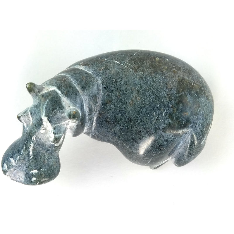 Resting Hippo Hand Carved In Zimbabwe