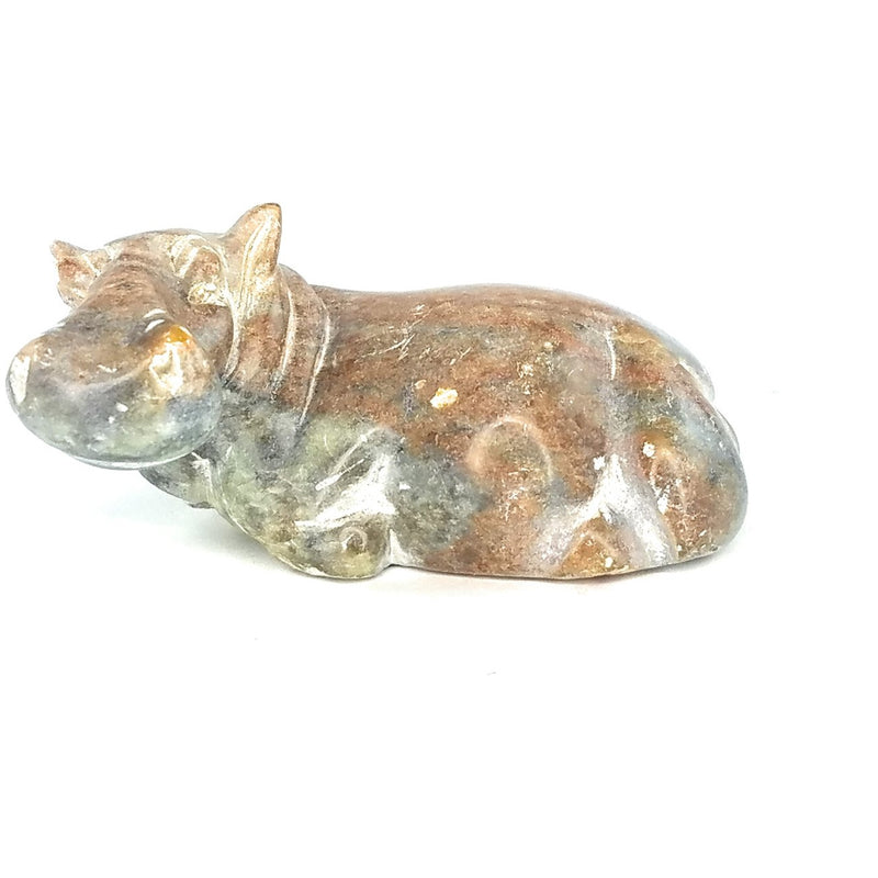 Resting Hippo Hand Carved In Zimbabwe