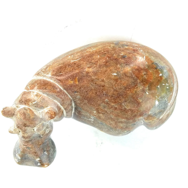 Resting Hippo Hand Carved In Zimbabwe