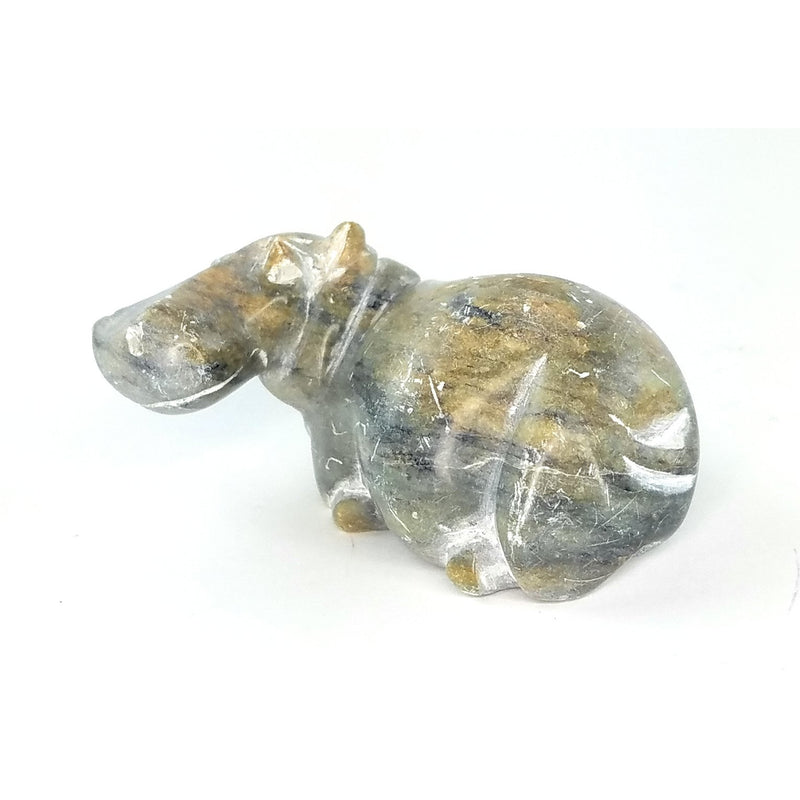 Resting Hippo Hand Carved In Zimbabwe