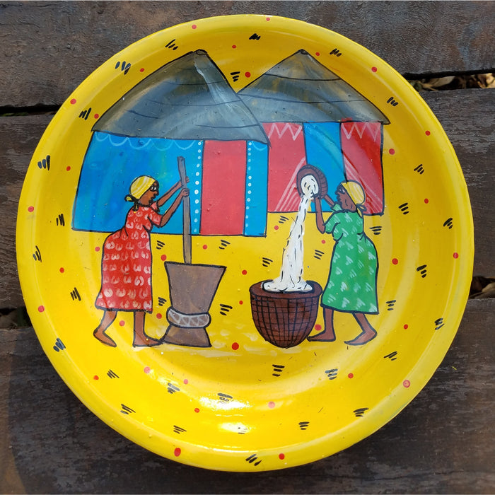 Painted Plate  - Village Setting