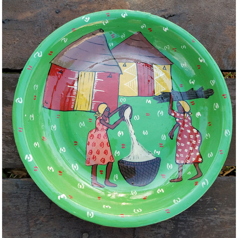 Painted Plate  - Village Setting