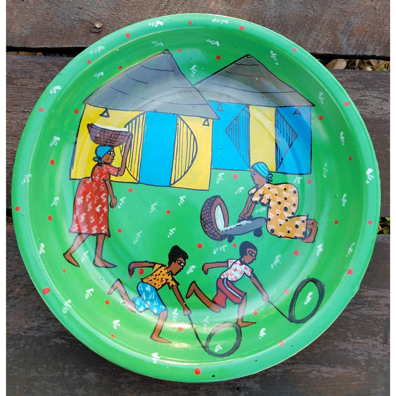 Painted Plate  - Village Setting