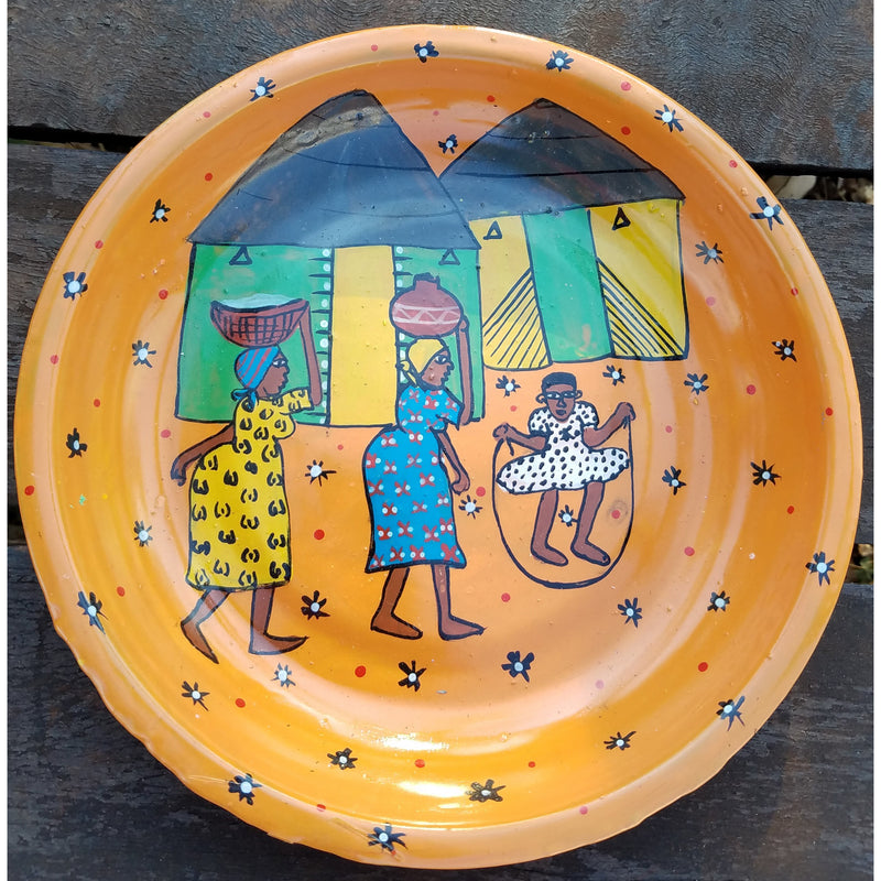 Painted Plate  - Village Setting