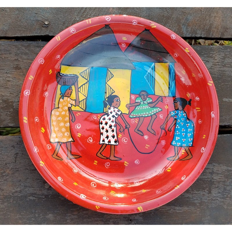 Painted Plate  - Village Setting