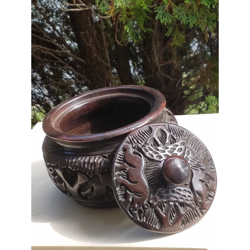 Big Five Wooden Bowl with Lid
