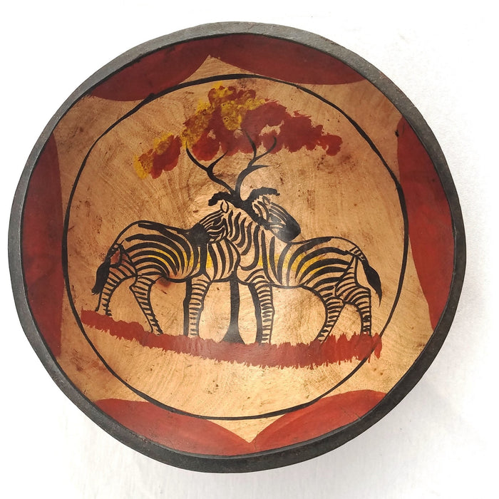 Wooden Zebra Bowl Hand Carved In Zimbabwe