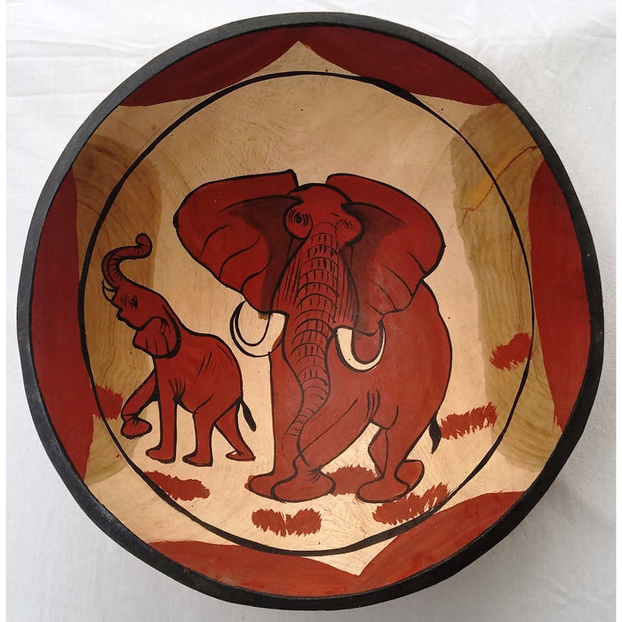 Wooden Elephant Bowl Hand Carved In Zimbabwe