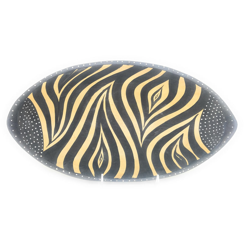 Jacaranda Wood Zebra Bowl Hand Carved In Zimbabwe