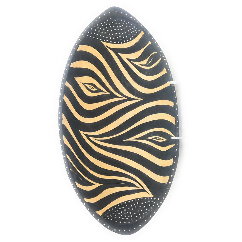 Jacaranda Wood Zebra Bowl Hand Carved In Zimbabwe