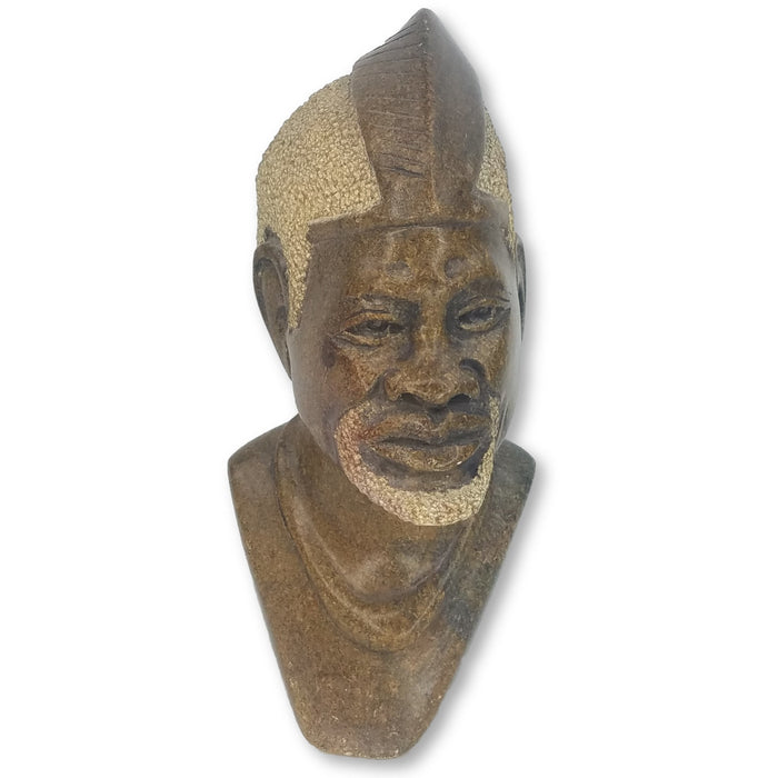 Shona Stone Village Elder Bust Handmade In Zimbabwe