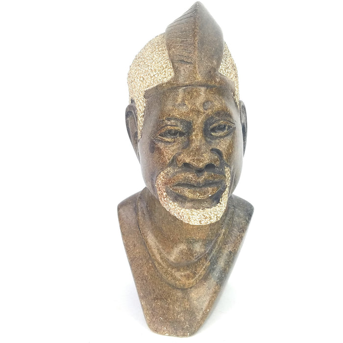 Shona Stone Village Elder Bust Handmade In Zimbabwe