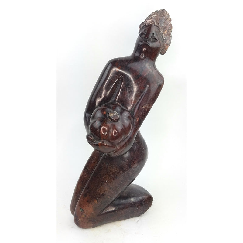 Pumpkin Lady Sculpture Hand carved In Zimbabwe