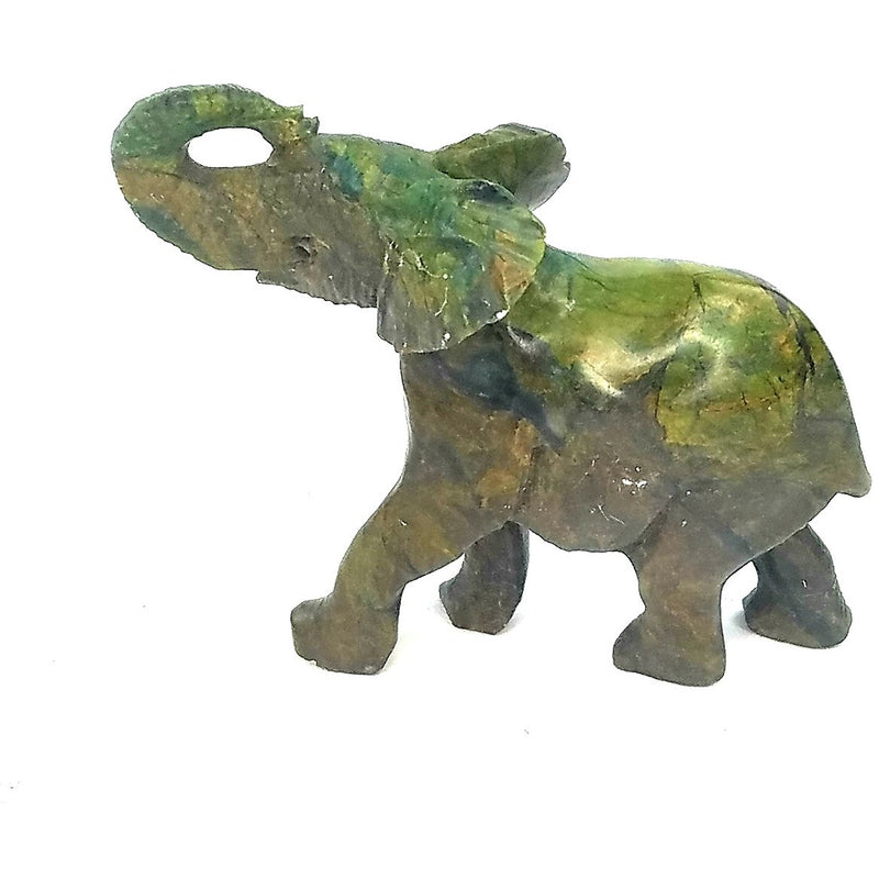 African Elephant Statue with Trunk Up | Hand Carved In Zimbabwe