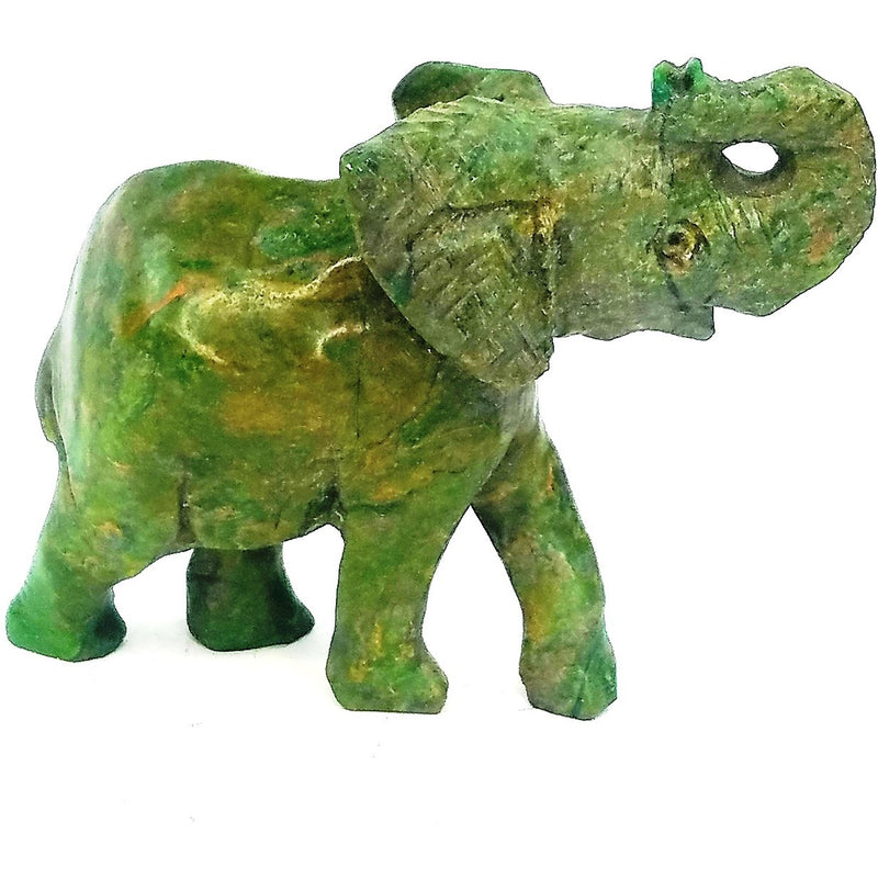 African Elephant Statue with Trunk Up | Hand Carved In Zimbabwe