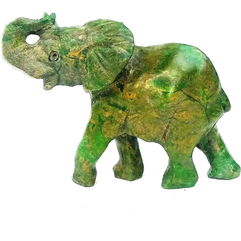 African Elephant Statue with Trunk Up | Hand Carved In Zimbabwe