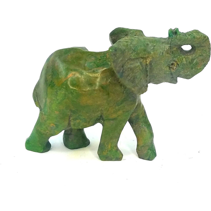 African Elephant Statue with Trunk Up | Hand Carved In Zimbabwe