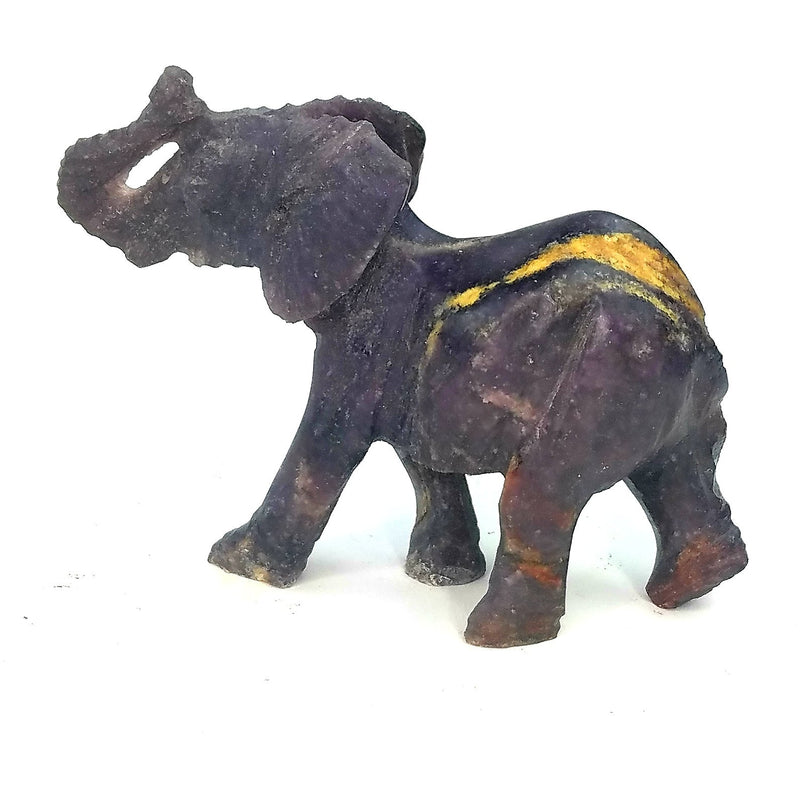 African Elephant Statue with Trunk Up | Hand Carved In Zimbabwe