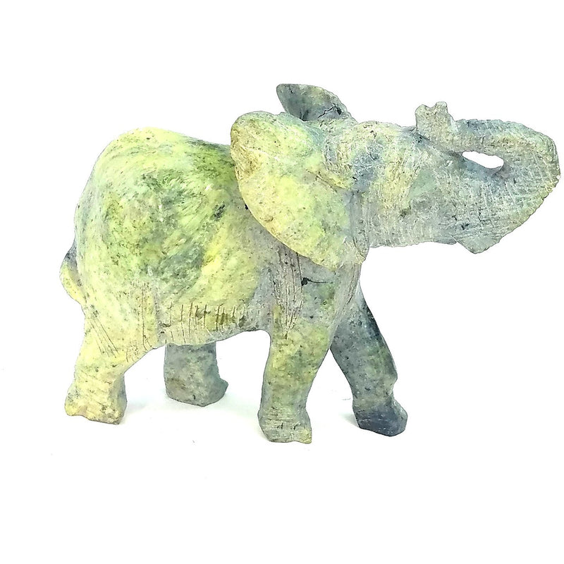 African Elephant Statue with Trunk Up | Hand Carved In Zimbabwe