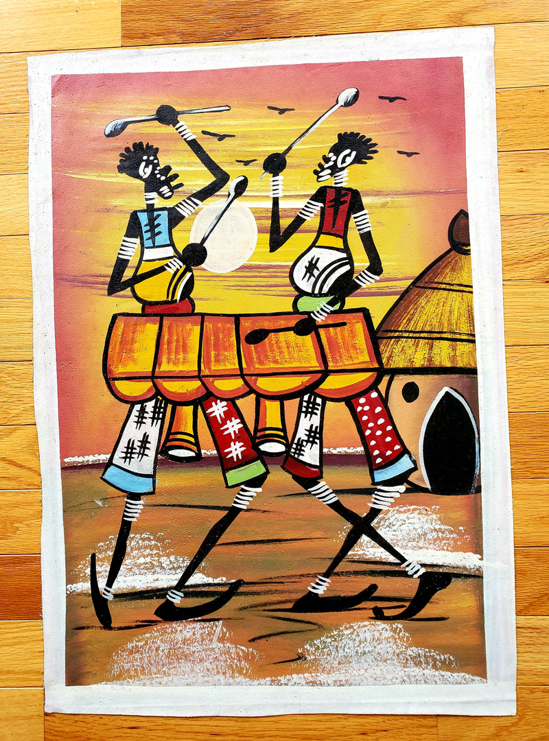 Mbira Players Canvas Painting