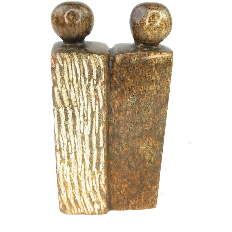 Abstract Couple Sculpture – Shona Stone Art from Zimbabwe